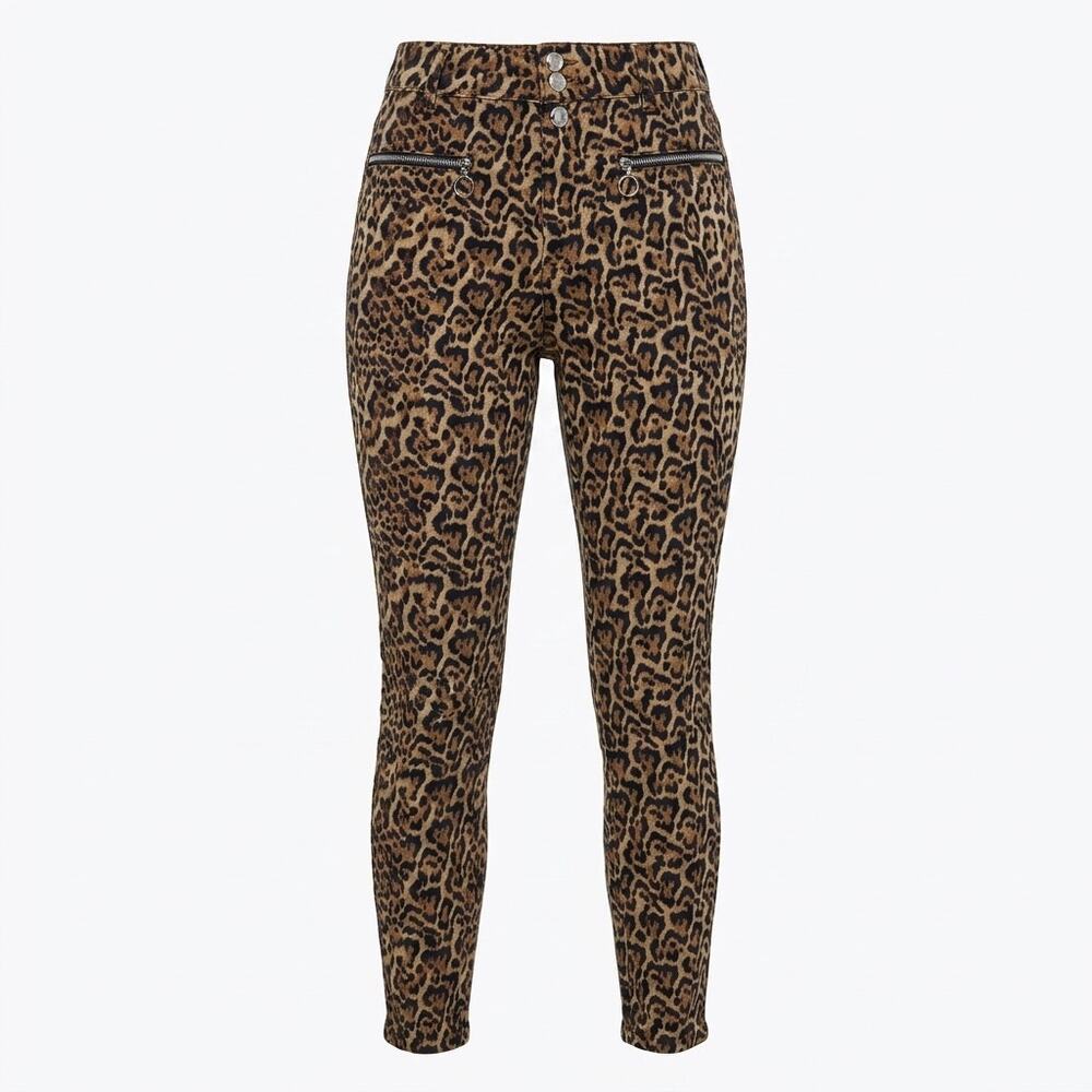 Zara Leopard Print Animal Print  Skinny Jeans Women See Measurements